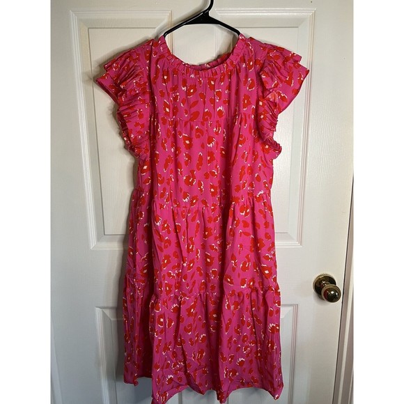 Women’s Pink Leopard Print Sleeveless Dress Size 1X NWOT - Picture 3 of 10